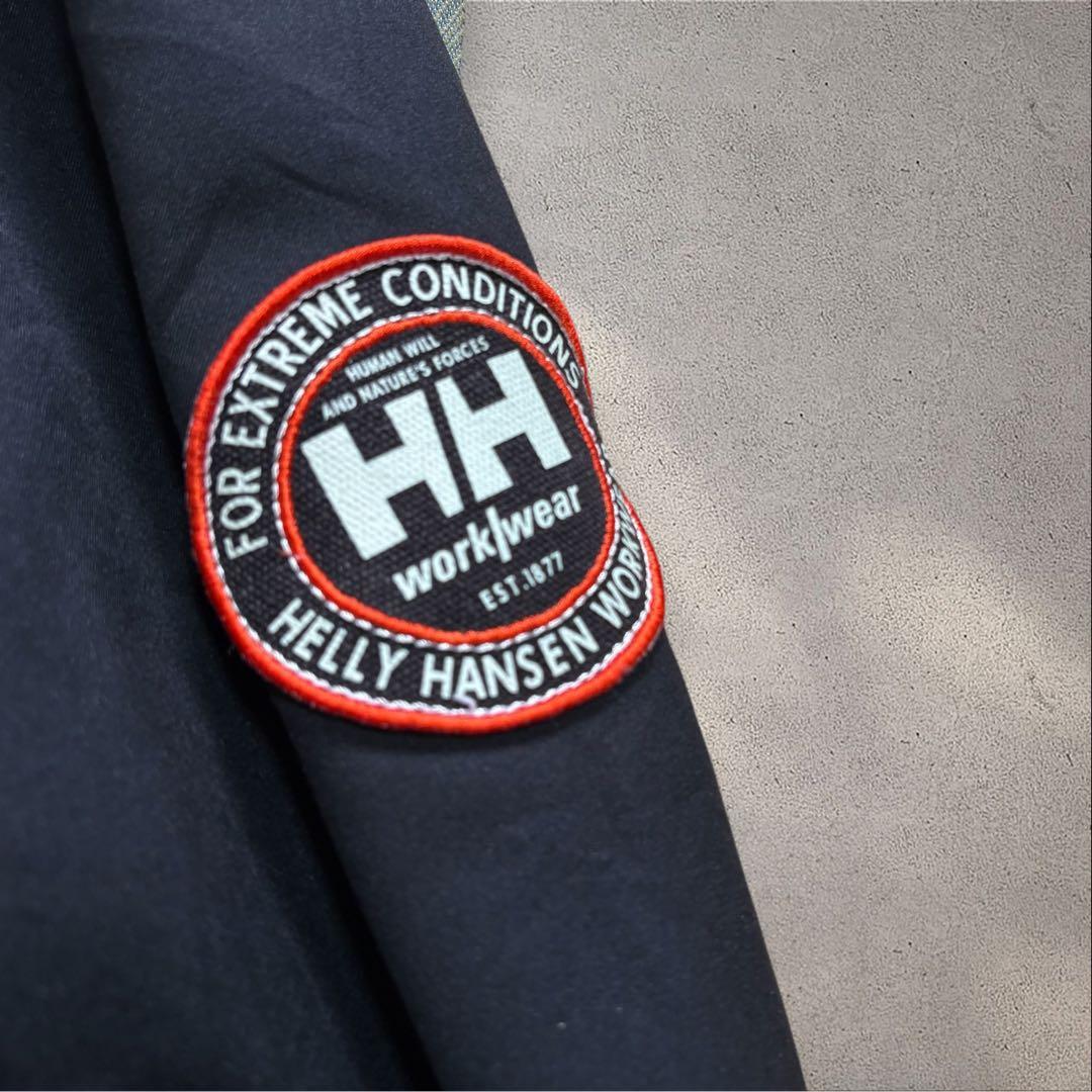 【N82】ヘリーハンセンワークウェアソフトシェルジャケットブラック×オレンジ