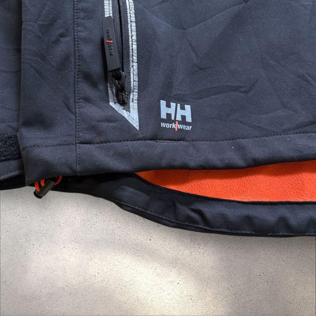 【N82】ヘリーハンセンワークウェアソフトシェルジャケットブラック×オレンジ