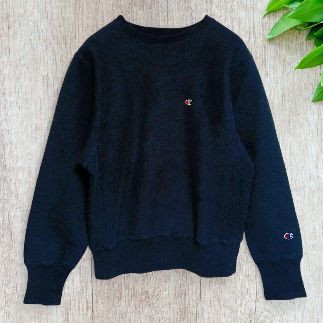 90s チャンピオン リバースウィーブ スウェット ネイビー 目あり 刺繍