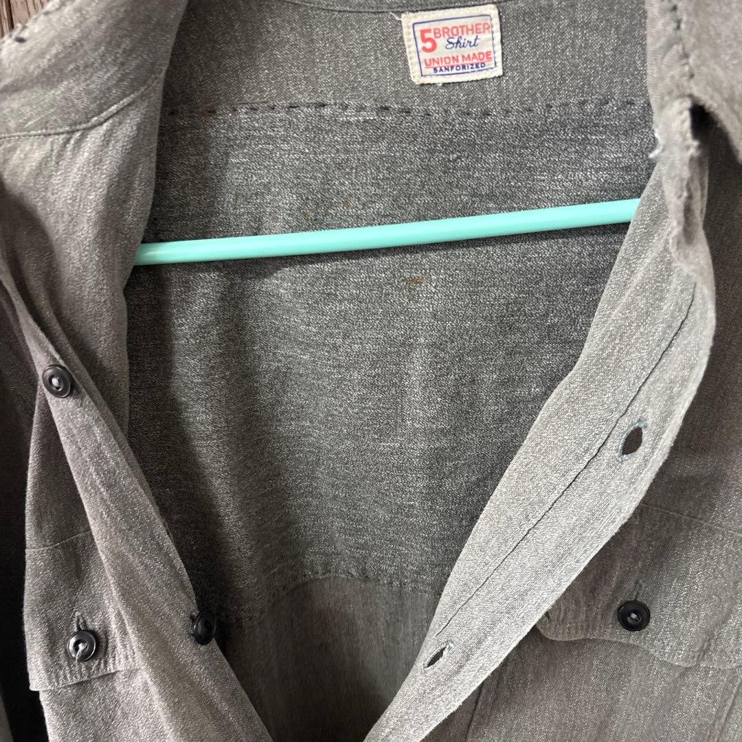 40s FIVE BROTHER”ブラックシャンブレー”黒シャン マチ付 シャツ