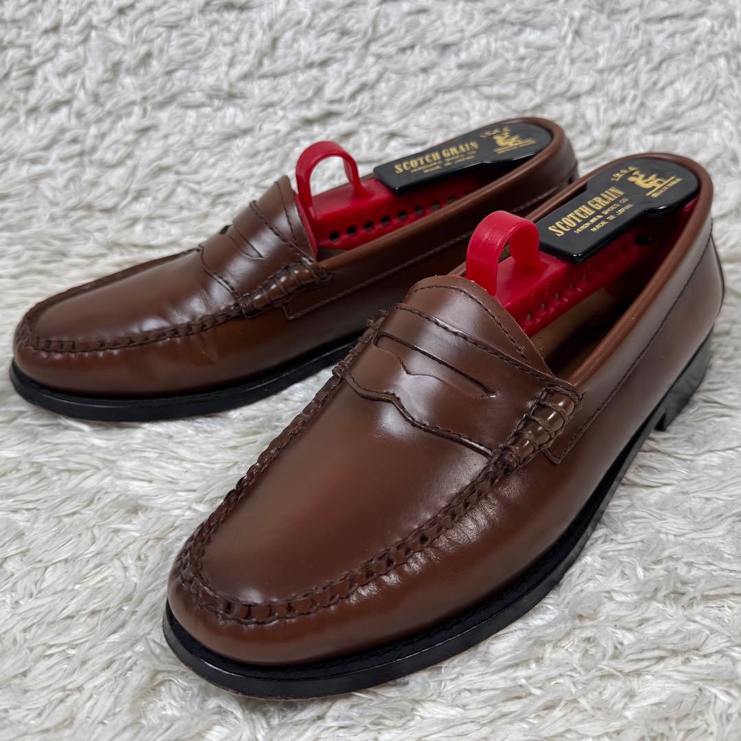 極美品 G.H.BASS ローファー レザー 23.5相当 ブラウン 革靴
