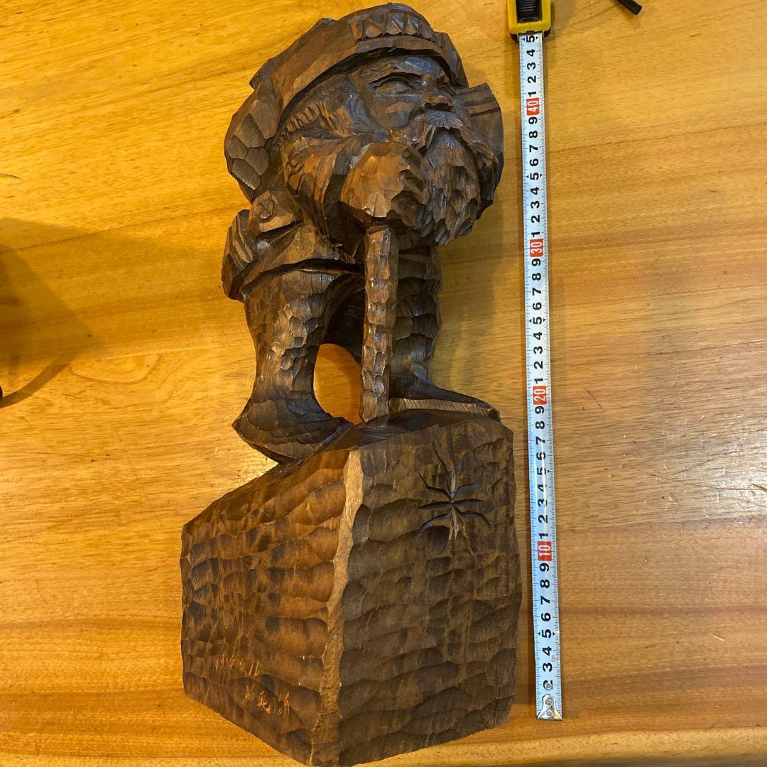 木彫り　アイヌ　ビッキ作