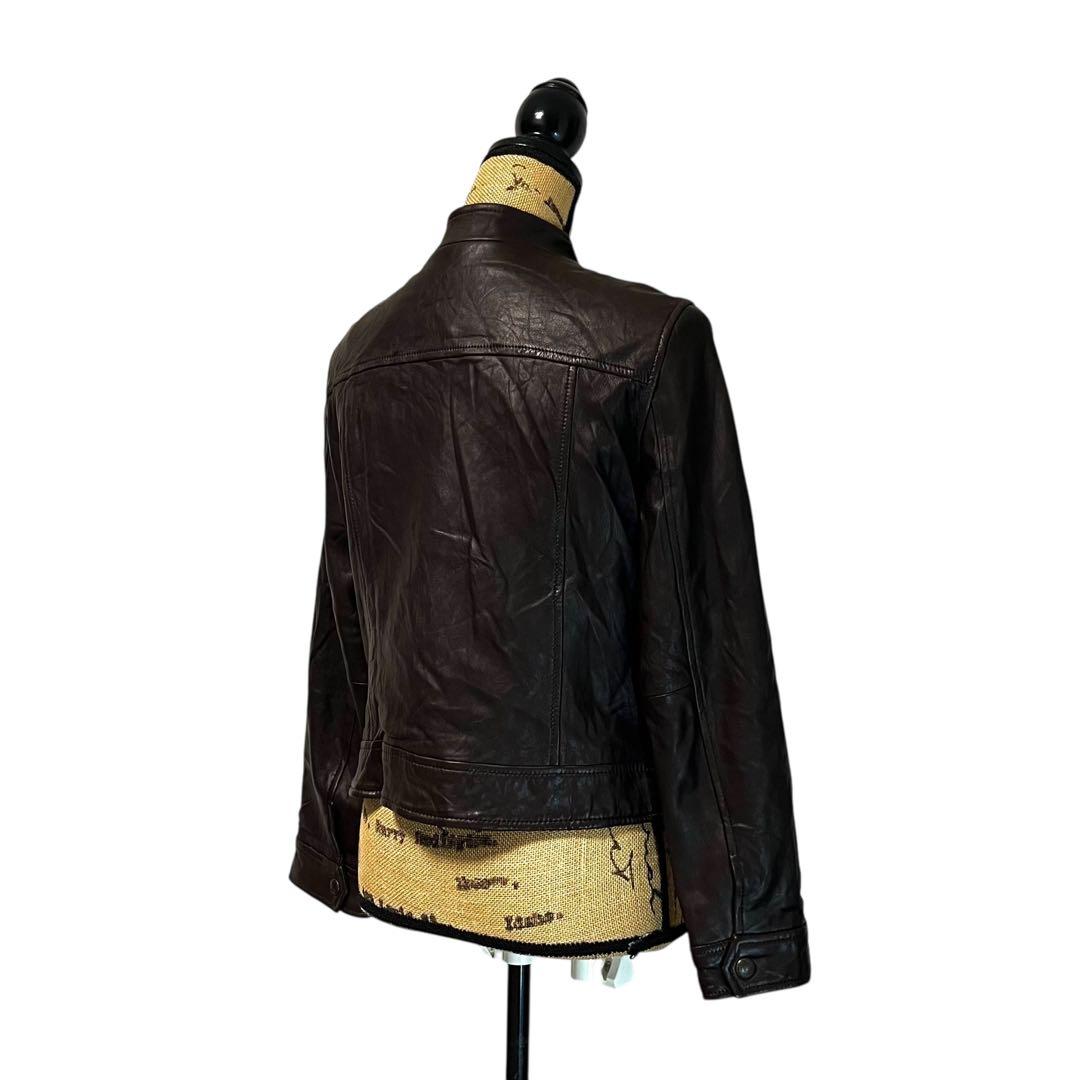 【大きいサイズ】【羊革】【46】23区 レザージャケット レディース