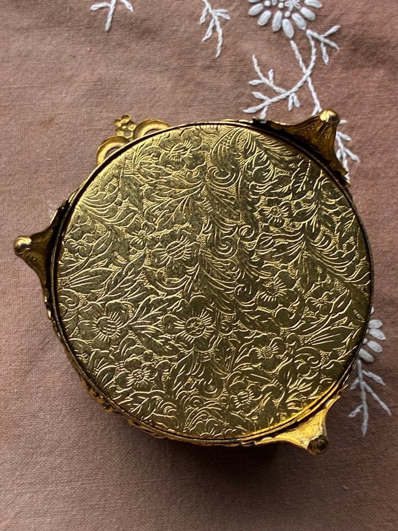 フランス　アンティーク　オルモル　ガラス　ジュエリー　ボックス　真鍮　レア