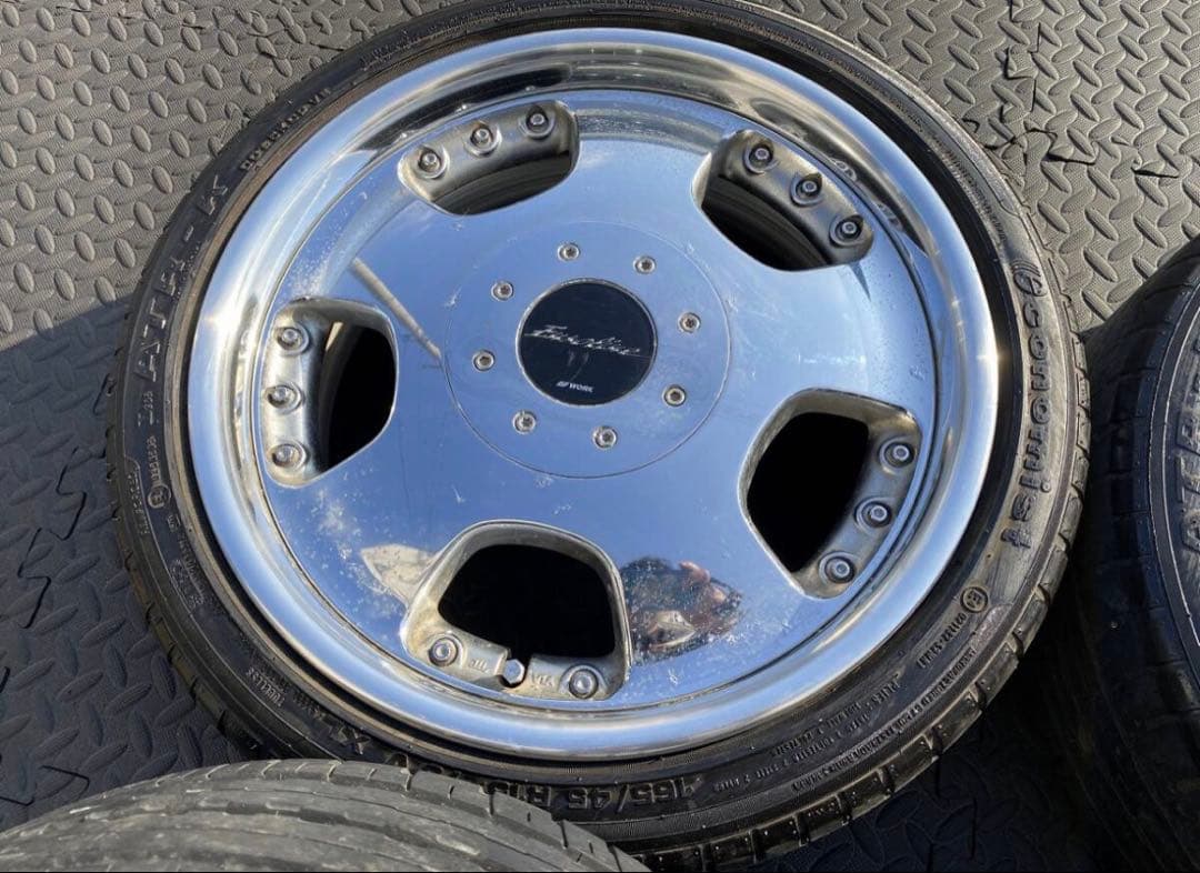 深リムメッキ WORK ユーロライン 15インチPCD100