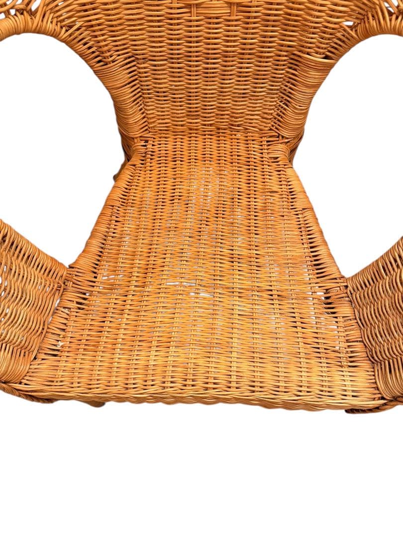 IKEA AGEN アーゲン ラタンチェア ホワイトクッション 藤椅子