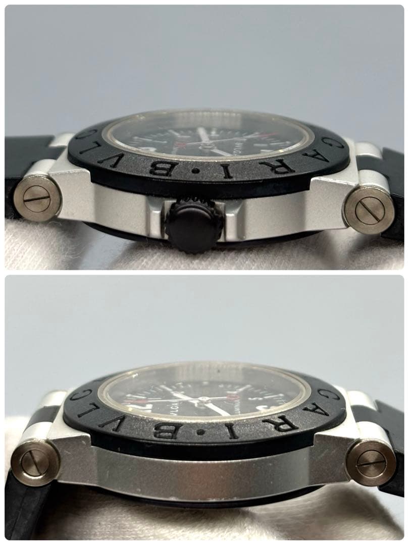 【美品/稼動】ブルガリ AL29TA アルミニウム デイト クォーツ レディース