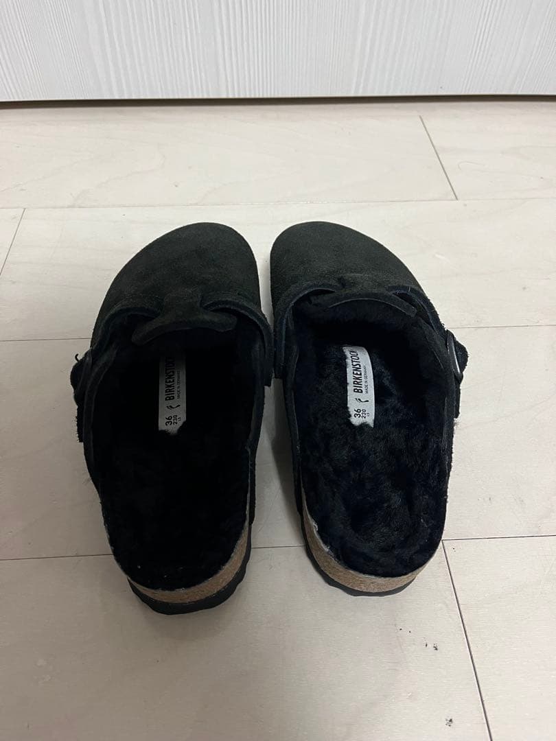 ビルケンシュトック　ボストン　Boston　ボア　サボサンダル　黒　23