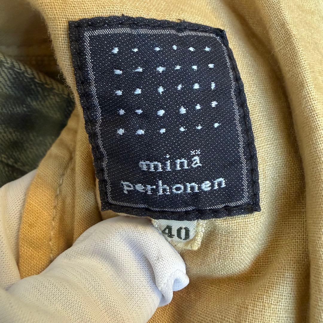 美品☆ミナペルホネンalwaysデニム ワイドパンツブルー 40