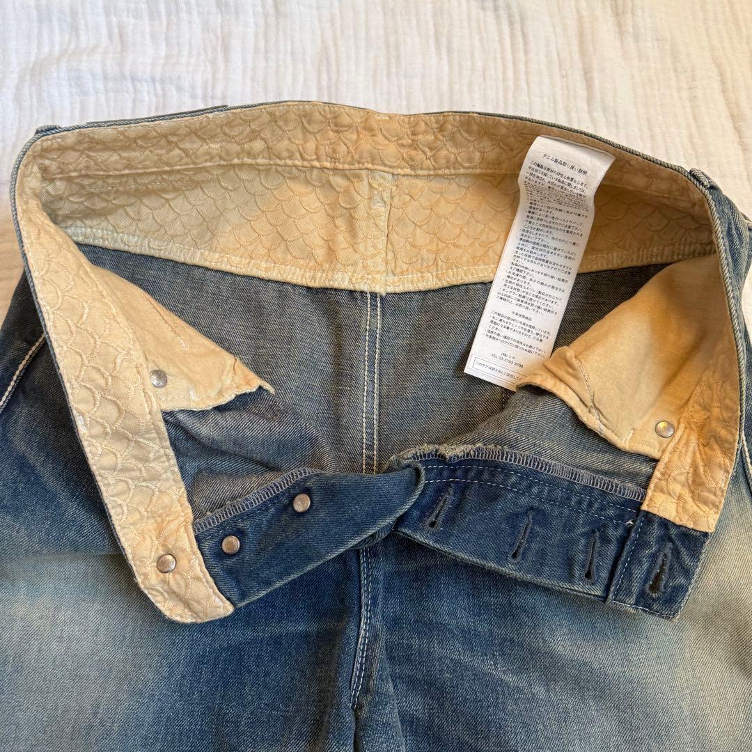 美品☆ミナペルホネンalwaysデニム ワイドパンツブルー 40