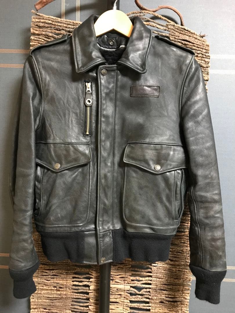 ミセス BACKBONE×Schott G-1レザーショットライダース