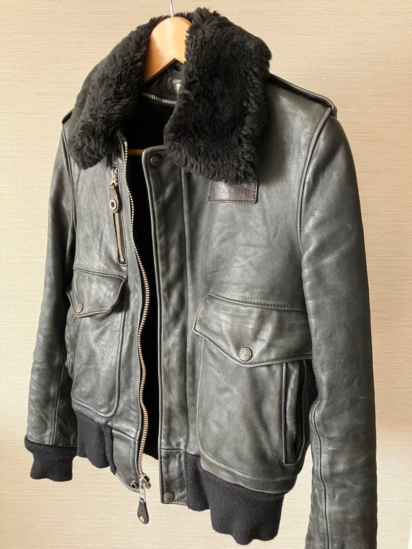 ミセス BACKBONE×Schott G-1レザーショットライダース