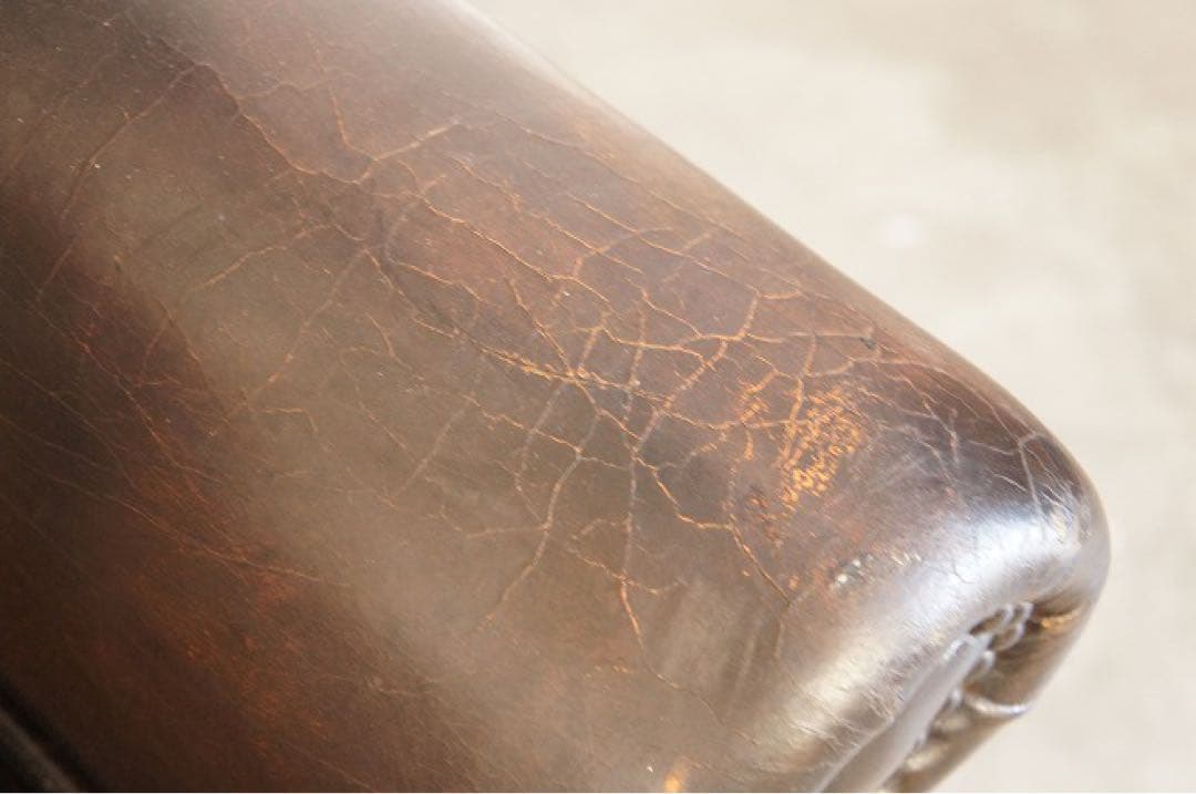 アンティークソファ　本革 ハイバックチェア チェスターフィールド ウィング