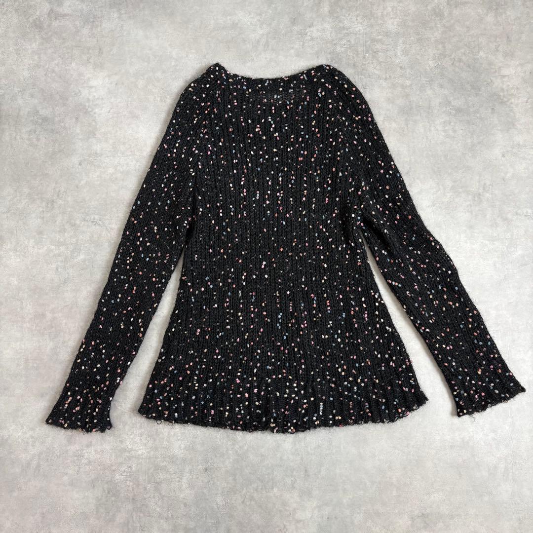 【美品】cygne ポンポンカラフルニット Sylvian ブラック