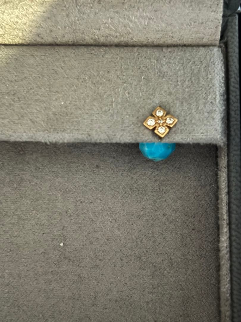 Loree Rodkin プリンセスクロス YGD ターコイズキャッチ　片耳用