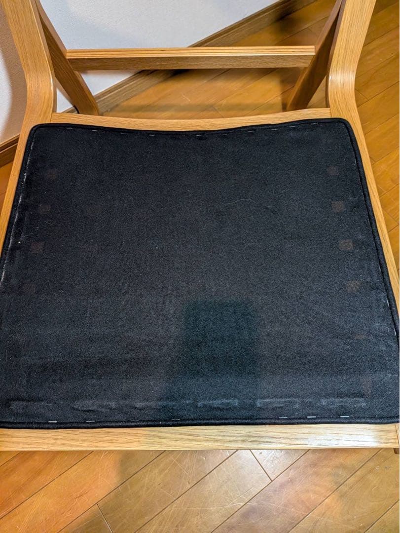 ■HT■無印良品リビングでもダイニングでもつかえるソファチェア 紺色オーク