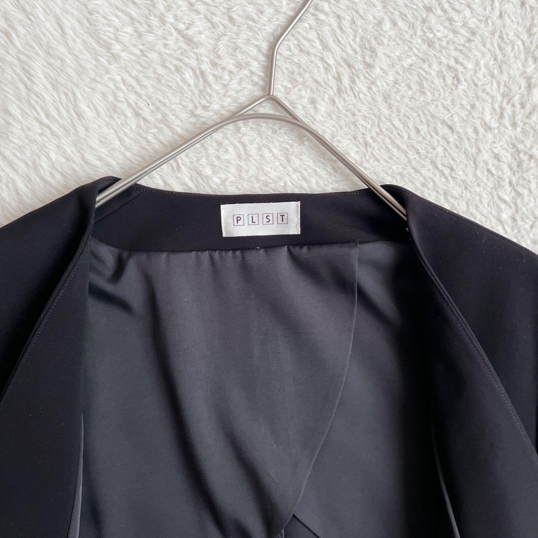 美品✨プラステ ノーカラージャケット パンツスーツ セットアップ ブラック L