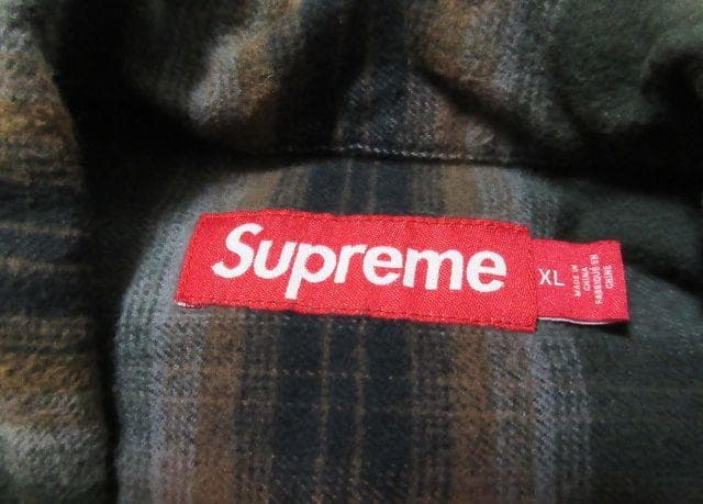 トップス supreme Shadow Plaid Flannel ZipUp Shirt