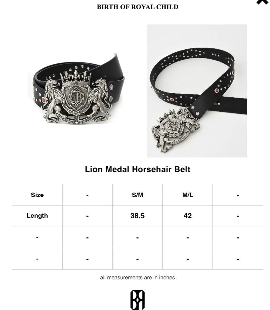 【BIRTH OF  CHILD】ライオンメダルレザーベルト S/M