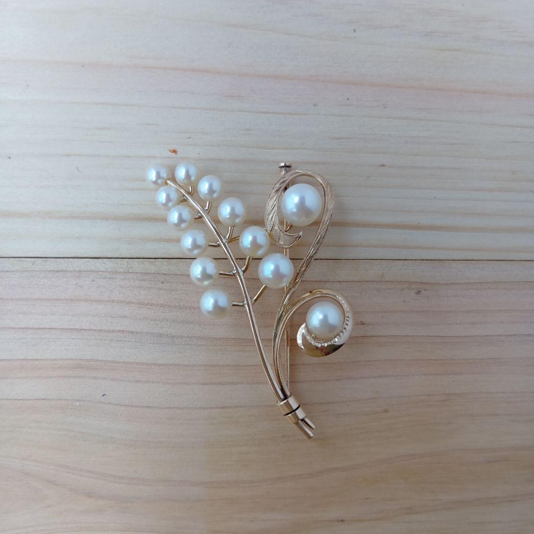 K14パールブローチ
