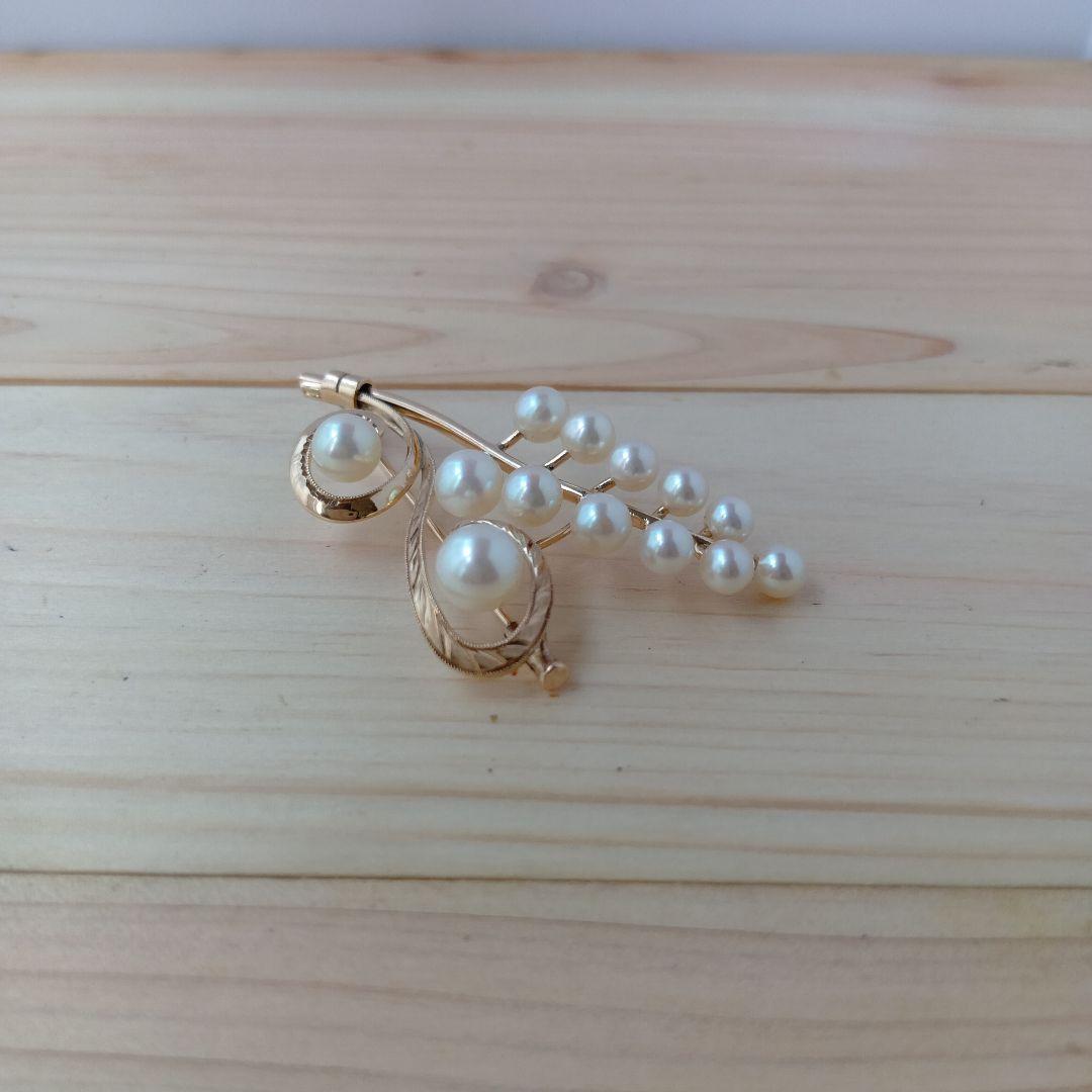 K14パールブローチ