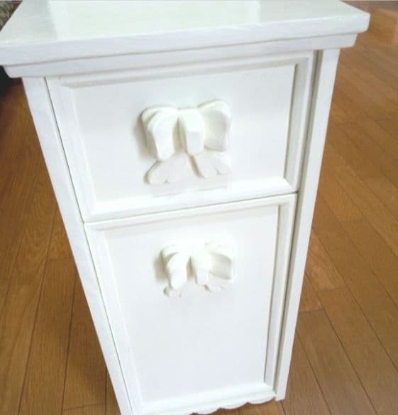 たいやきもふもふアンティーク調リボン飾りキャビネット