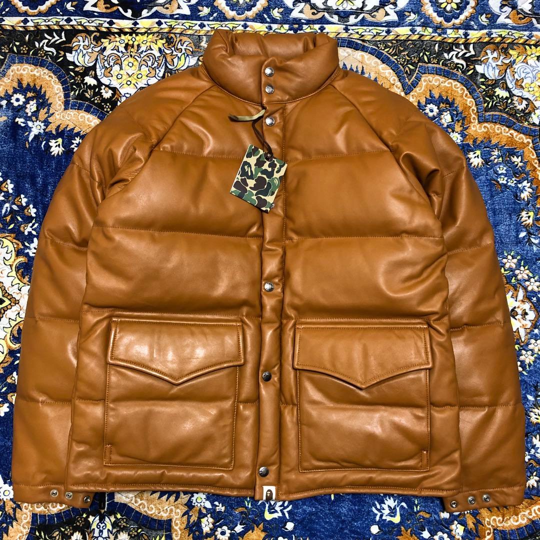 アベイシングエイプ　レザーダウンジャケット　hero XL