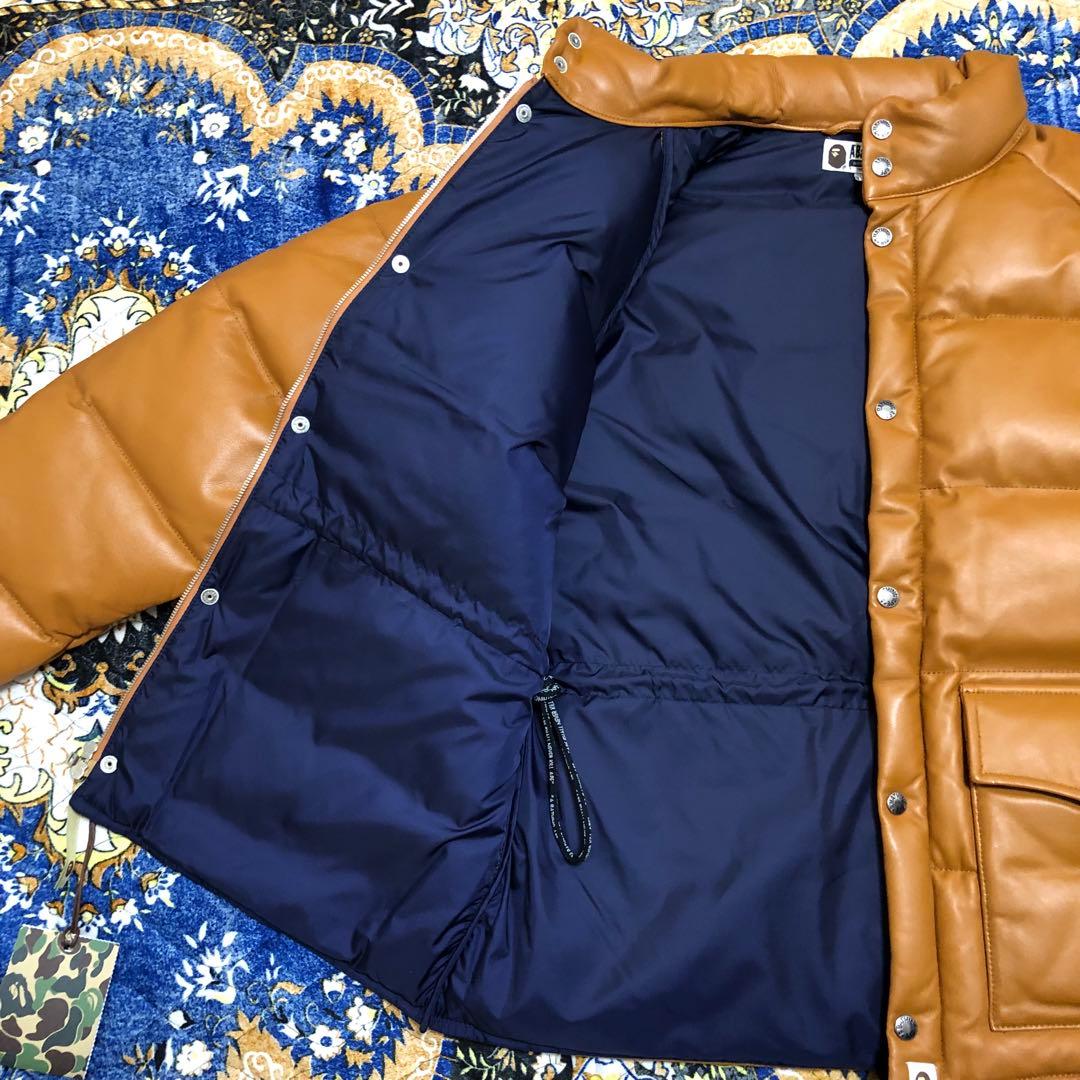 アベイシングエイプ　レザーダウンジャケット　hero XL