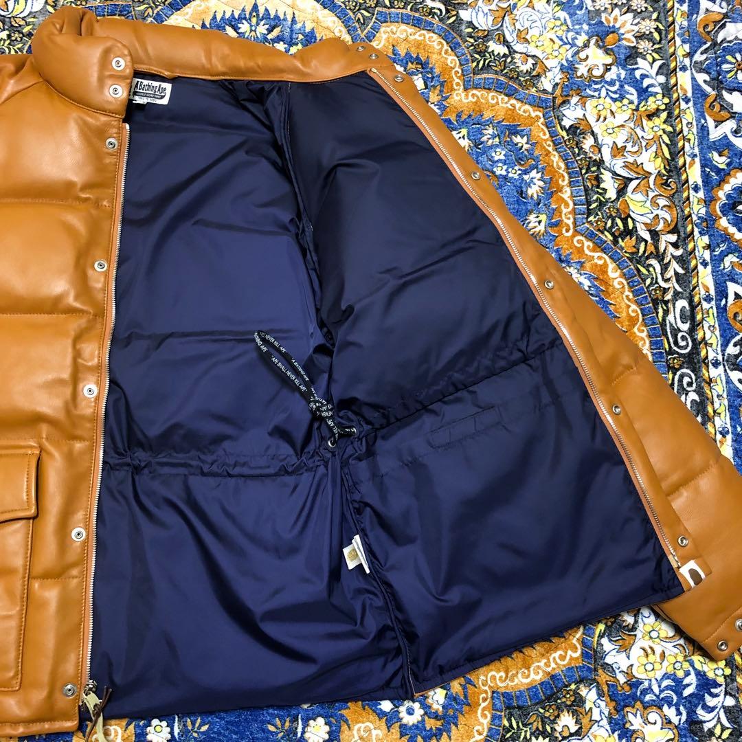 アベイシングエイプ　レザーダウンジャケット　hero XL