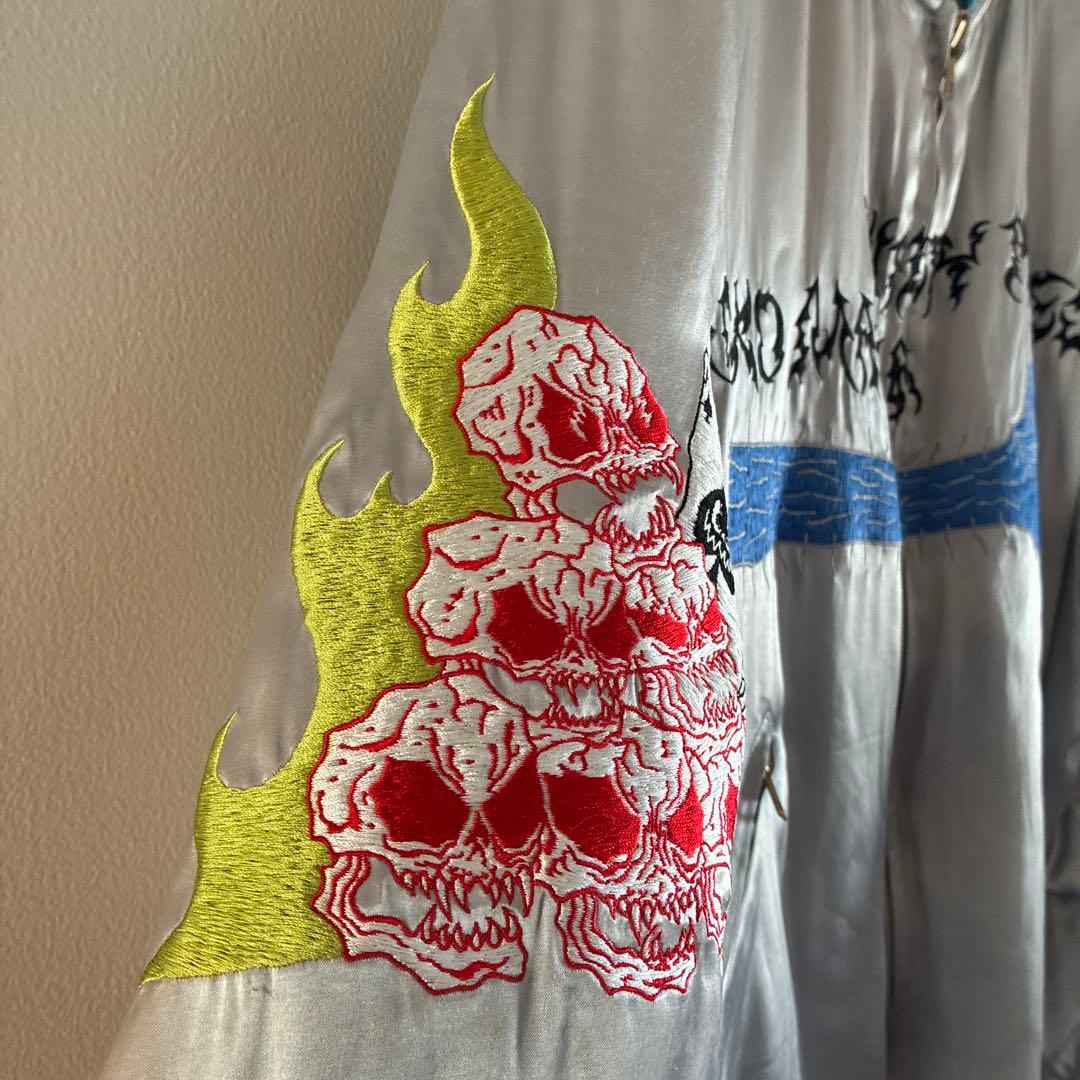 WACKO MARIA /NECK FACE 刺繍ベトジャン　シルバー (XL)