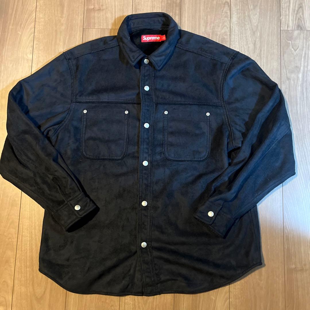 supreme faux suede snap shirt Lサイズ