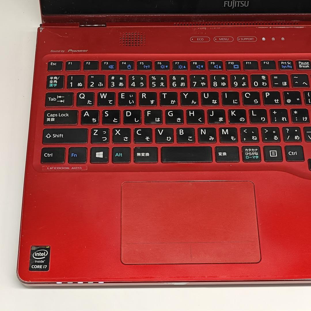 【富士通】AH77 高性能i7 SSD512GB 16GB レッド ノートPC