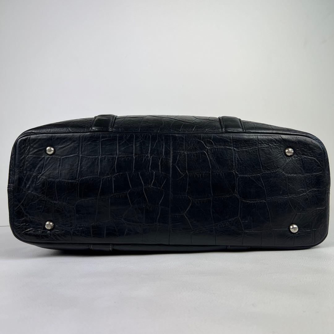 【クロコ型押し✨】 バーニーズニューヨーク レザー トートバッグ ビジネス 黒