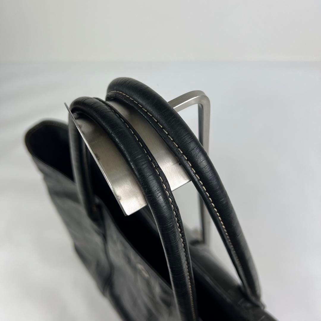 【クロコ型押し✨】 バーニーズニューヨーク レザー トートバッグ ビジネス 黒