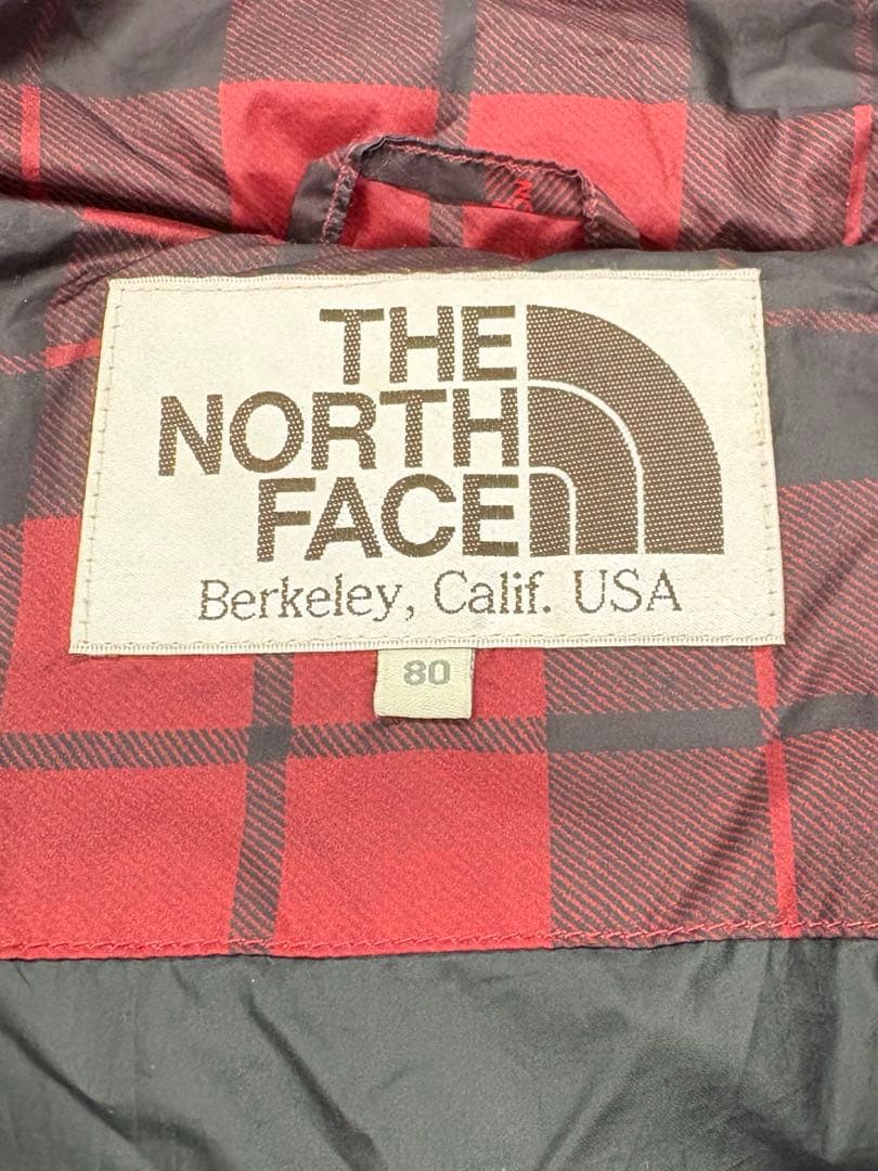 THE NORTH FACE ダウンジャケット レディース80S赤・黒チェック