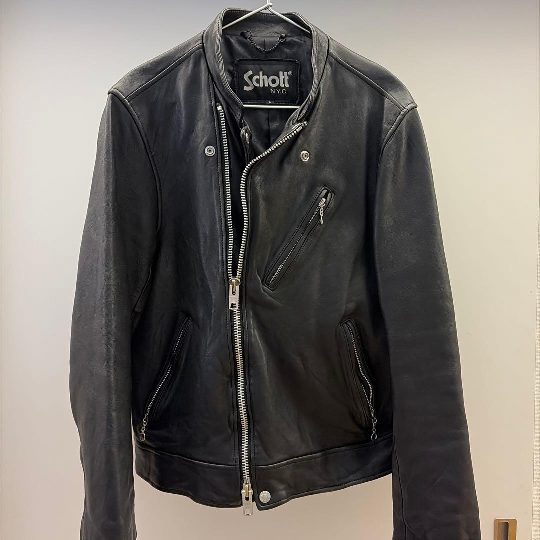 schott ダブルブレストライダース L 羊革
