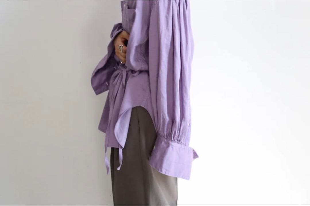 JoICEADDEDウォッシュド サテンシャツ