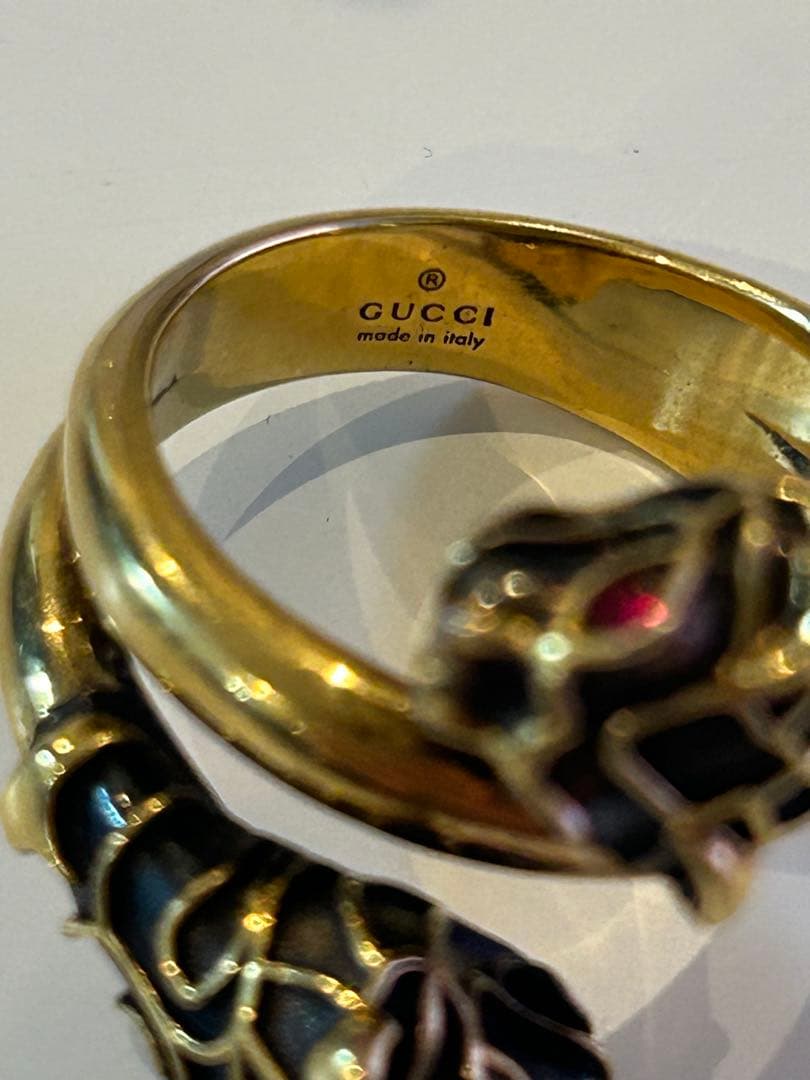 GUCCI ダブルタイガーヘッド　リング　サイズ23