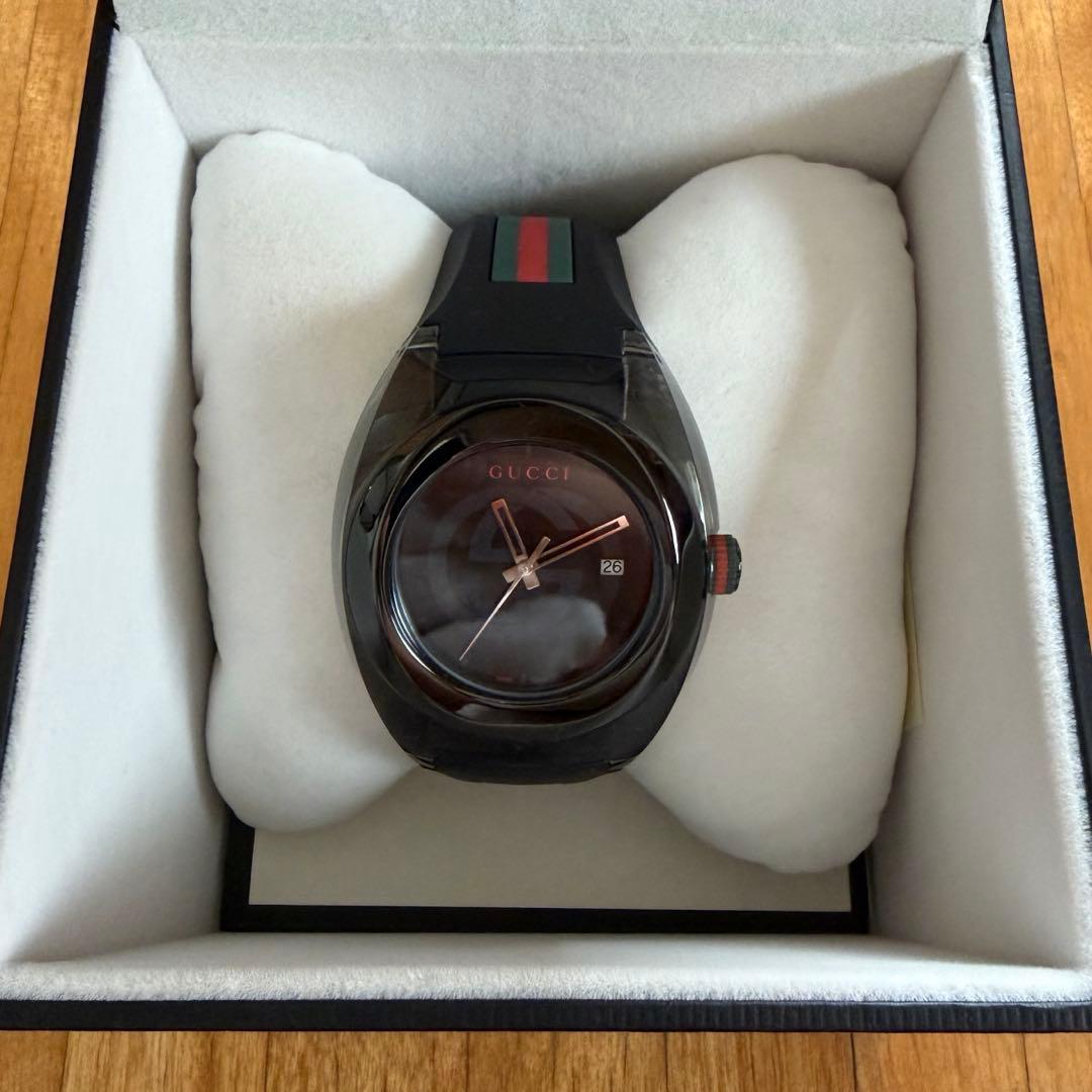 【極美品】GUCCI グッチ メンズ 時計 sync オールブラック ウォッチ