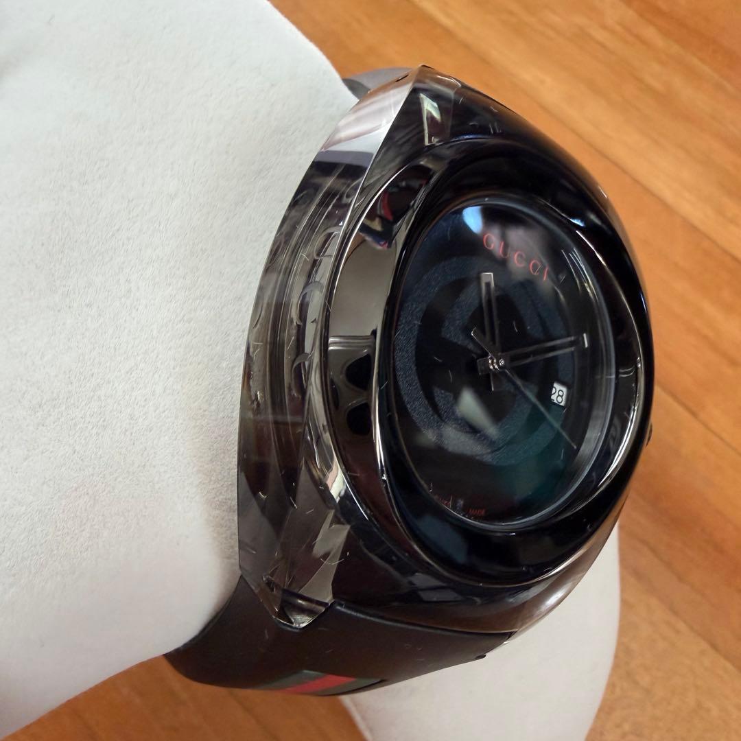 【極美品】GUCCI グッチ メンズ 時計 sync オールブラック ウォッチ