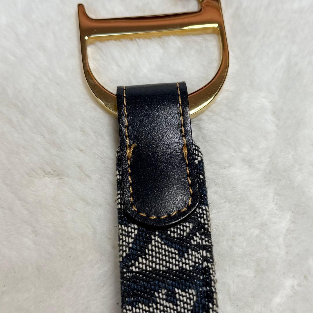 美品 Christian Dior トロッター柄 ベルト CD金具 ゴールド金具