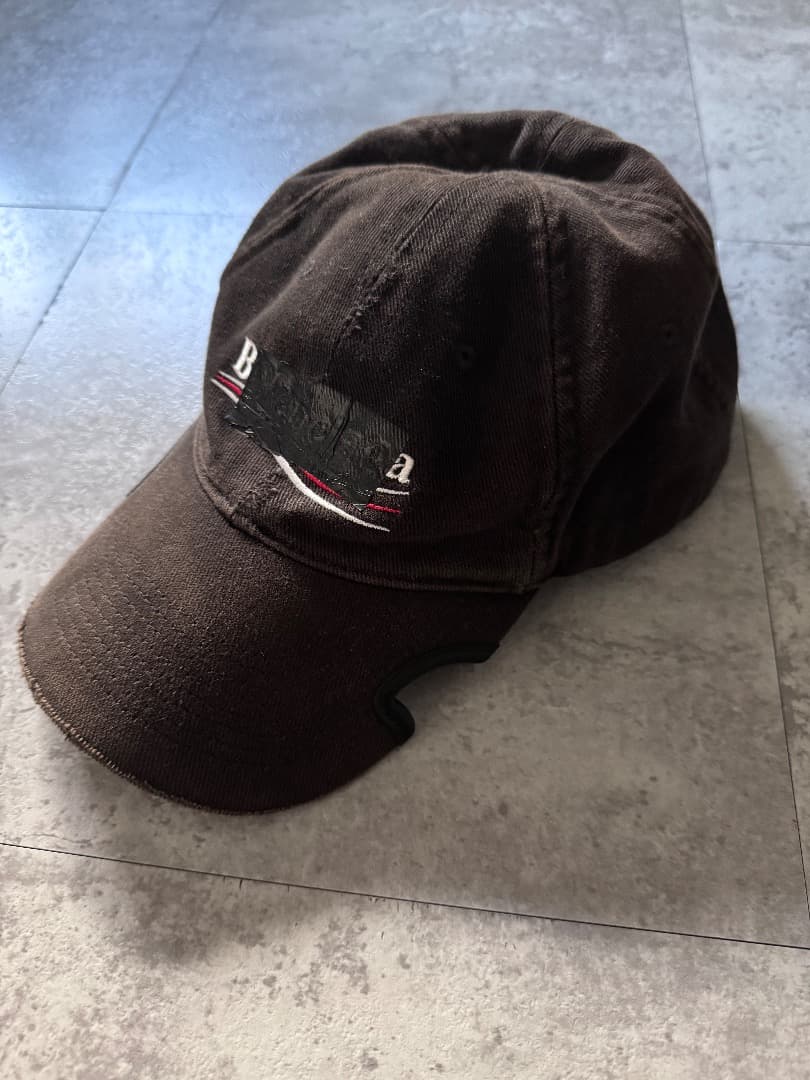 BALENCIAGA キャップ 黒 正規ダメージ加工 デザイン系 希少