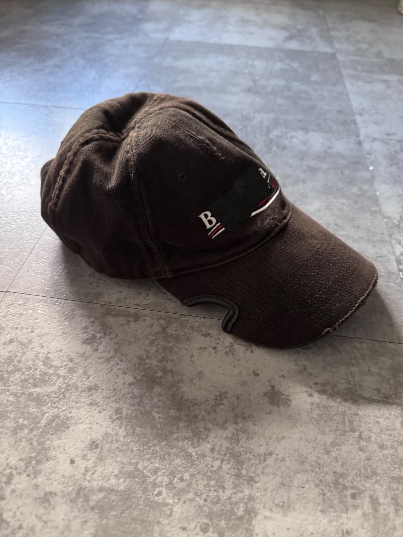 BALENCIAGA キャップ 黒 正規ダメージ加工 デザイン系 希少