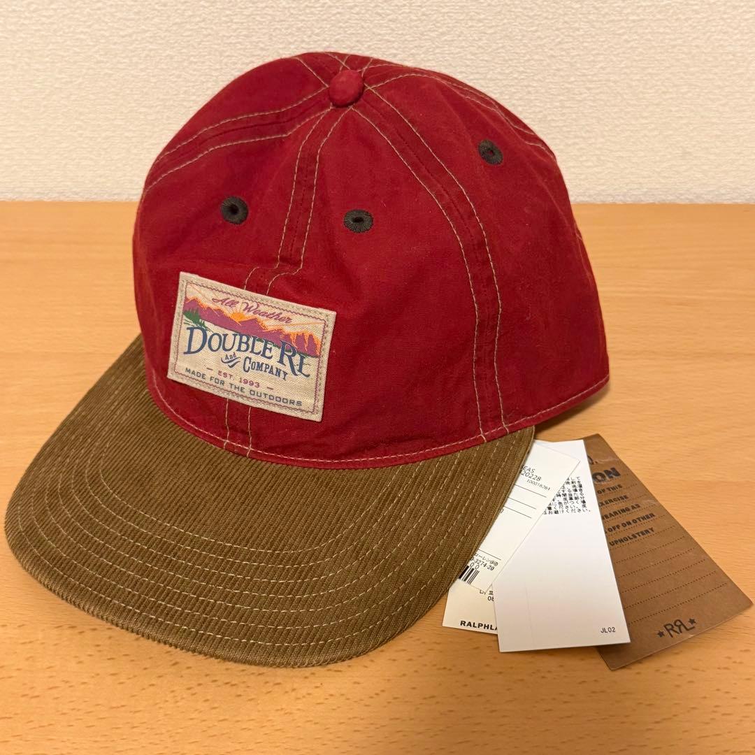 新品【RRL】コーデュロイビル オイルクロス ボール キャップ