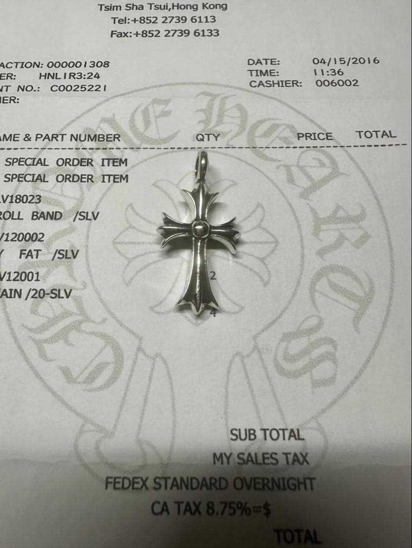 ち*ん様 クロムハーツ　タイニーファット　チャーム　ペンダント　サファイア天然パ