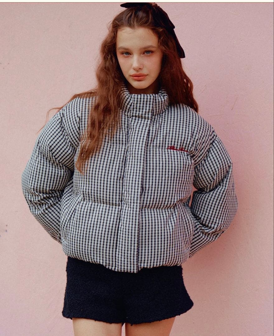 アリソンブラウン⭐︎CUDDLEGINGHAMCHECK PUFFERJACKET