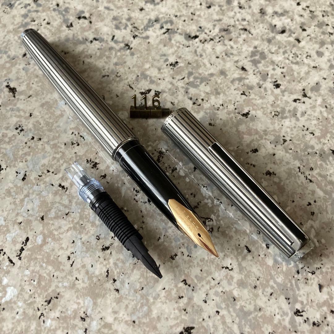 #116 オーバーホール済み 万年筆 プラチナ　PLATINUM ロング18k