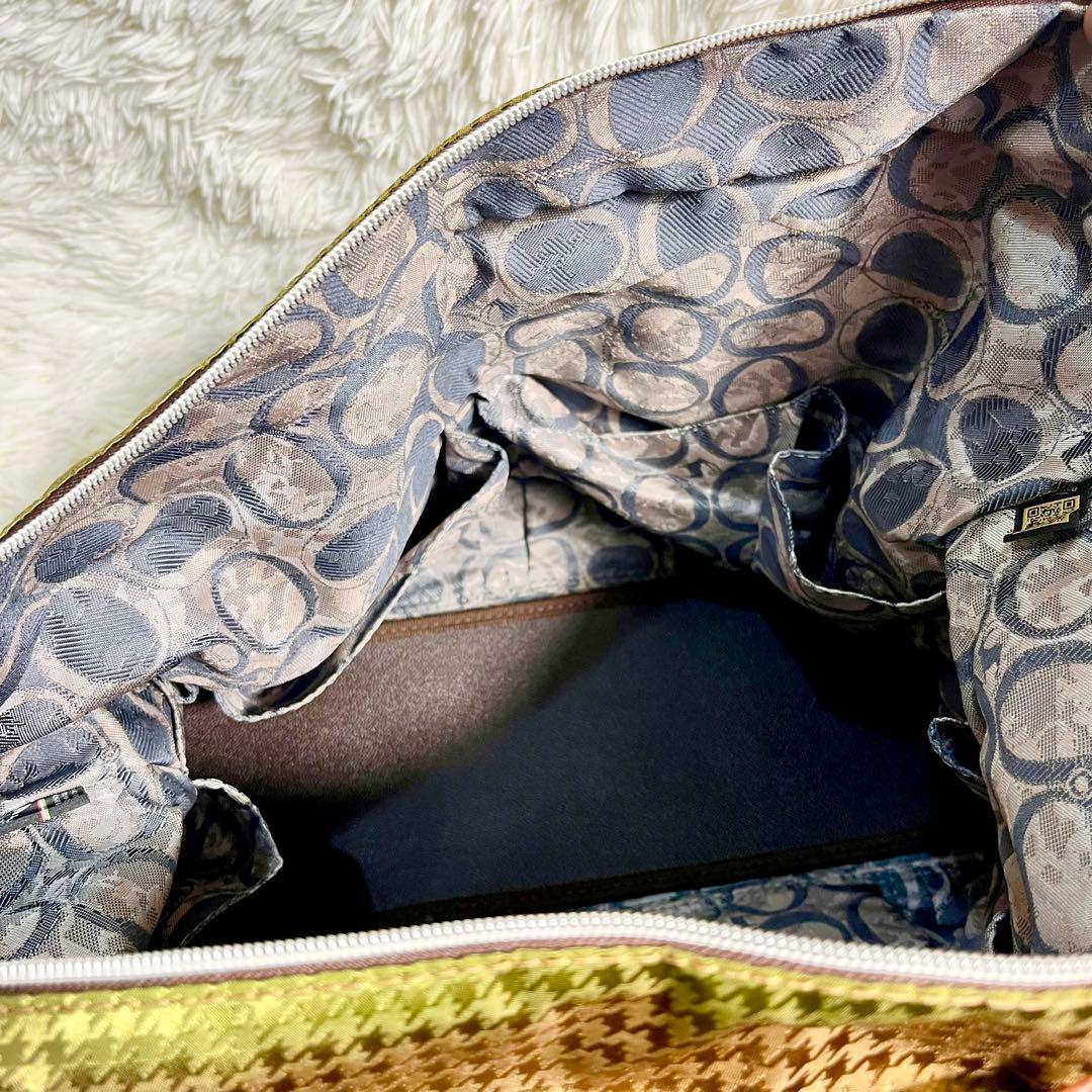 【希少デザイン】Orobianco 2WAY ビジネスバッグ　レザー　千鳥格子