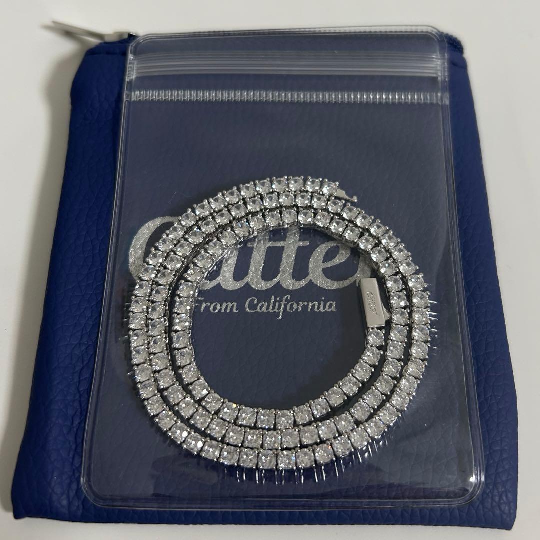 Glitter シルバー ネックレス 41cm