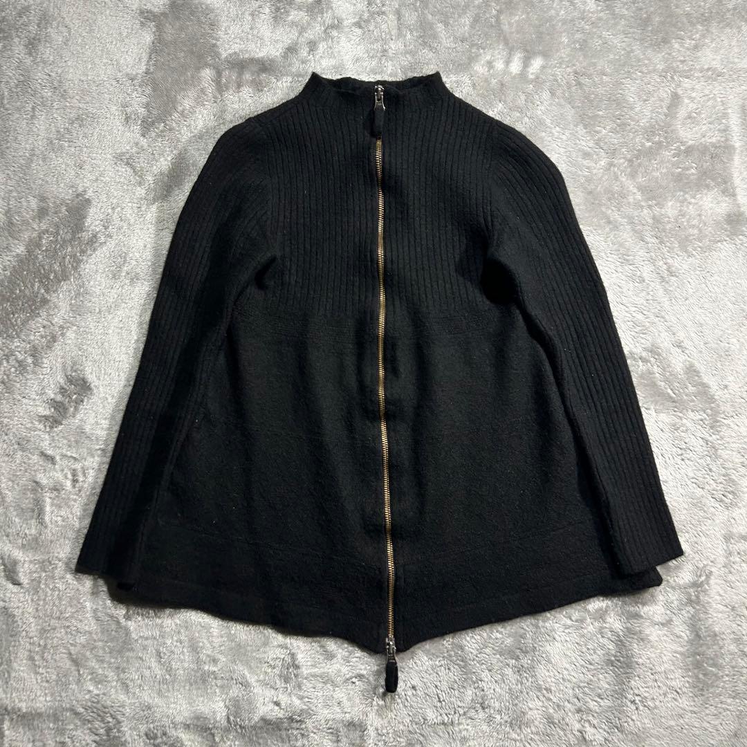 00s JEAN PAUL GAULTIER ダブルジップハイネックニット 黒